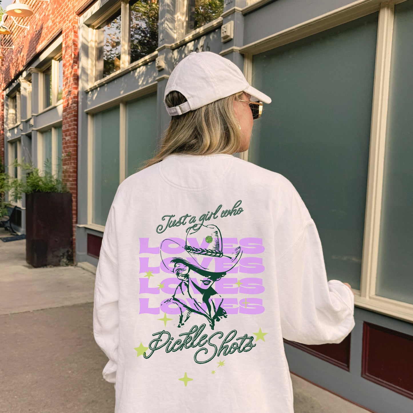 Just a Girl Who Loves Pickle Shots | Crewneck Sweatshirt